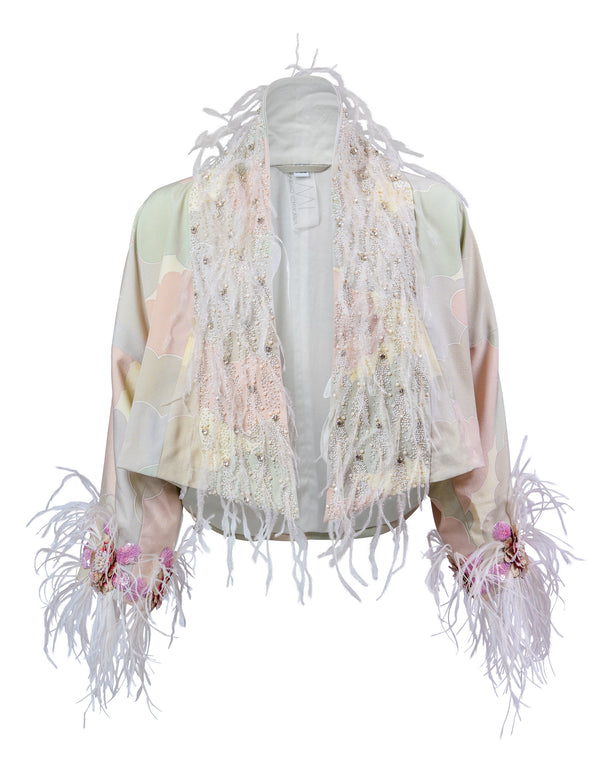 Cropped Pastel Cloud Kimono